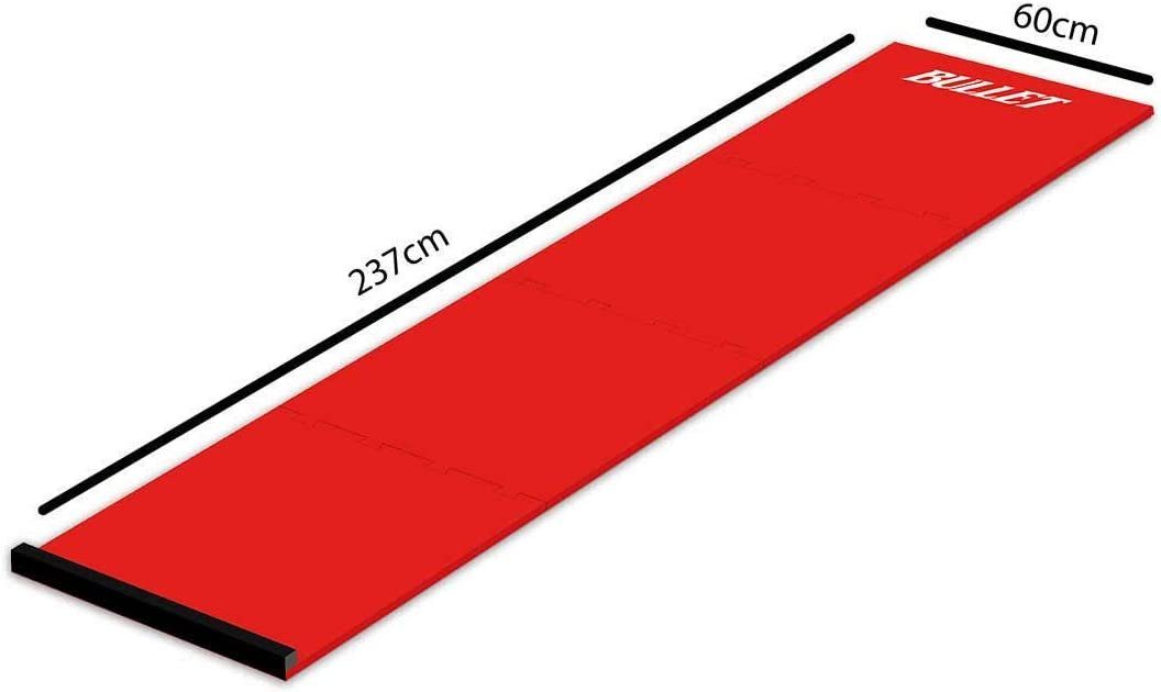 made2trade Dartmatte BULLET-Darts Dartteppich mit Abwurflinie – Turniermaße 237x60cm, Rutschfeste Matte für präzise Würfe – Puzzle Dartmatte mit Oche