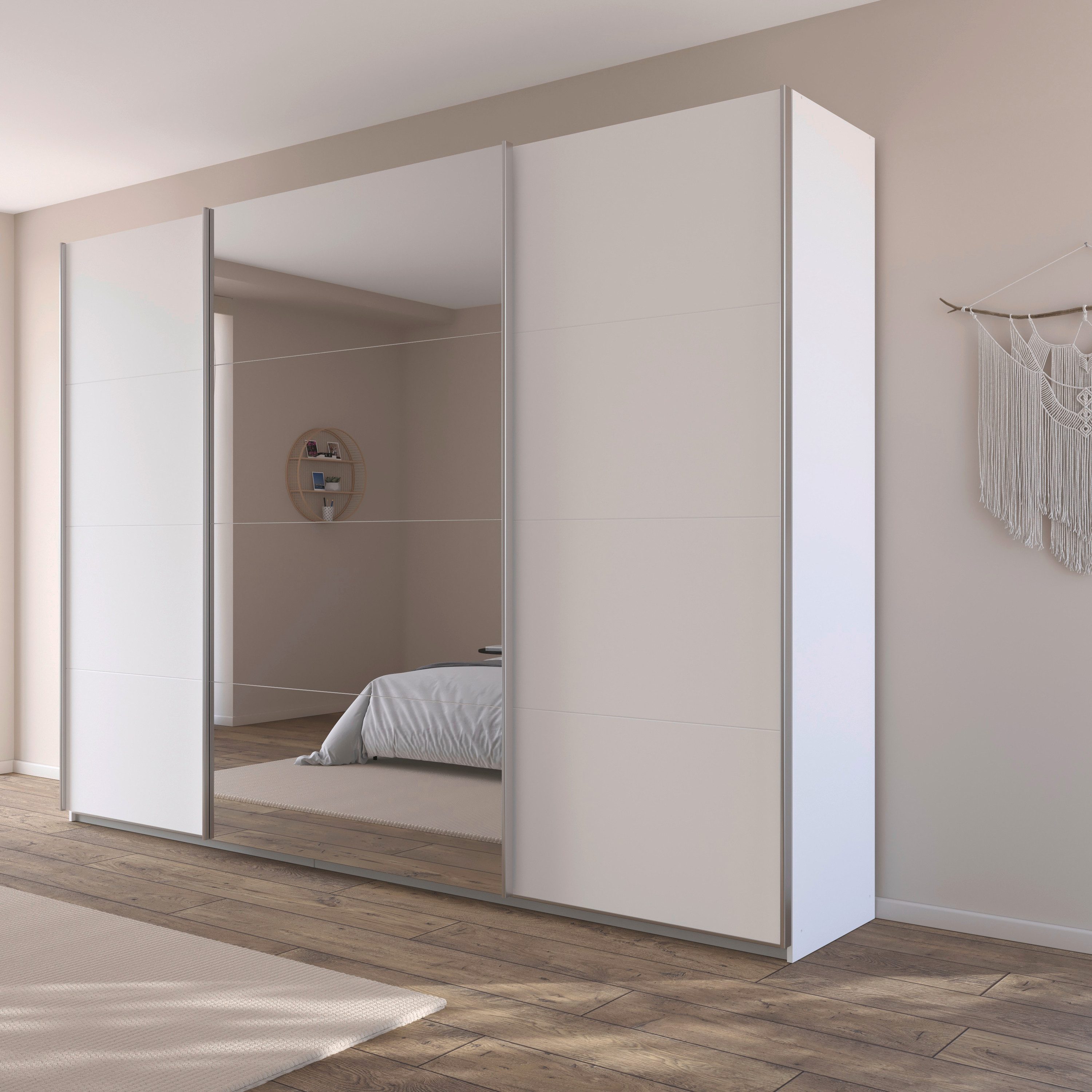 OTTO home Schwebetürenschrank Kleiderschrank Schrank Schlafzimmerschrank Garderobe AGORDO (Breiten 203/271/315/360 cm in drei Griff-Farben - NEU: Farbe SCHWARZ) Top Innenausstattung, in 4 Breiten und 2 Höhen MADE IN GERMANY