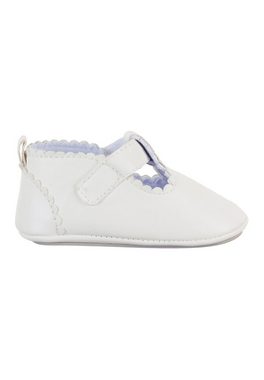 Sterntaler® Baby-Ballerina Krabbelschuh (1-tlg) Baby-Ballerina Mädchen - Baby Ballerinas, Baby-Ballerina aus schimmerndem Kunstleder in Weiß - Baby Ballerinas Schuhe, Babyschuhe mit aufgenähter, rutschfester Sohle und Bindeband - Baby Ballerina - Anti-Rutsch-Sohle - Glanzeffekt