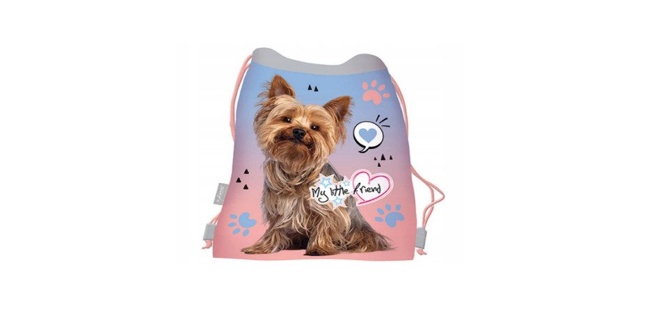 GOLDKIDS Turnbeutel Kordelzugbeutel - Kordelzug String Schwimmbeutel Kordelzug (Rucksack Streifen, 1-tlg., für Fitnessstudio Schwimmen Schuhbeutel), - Hund Motiv - 43 x 32 cm