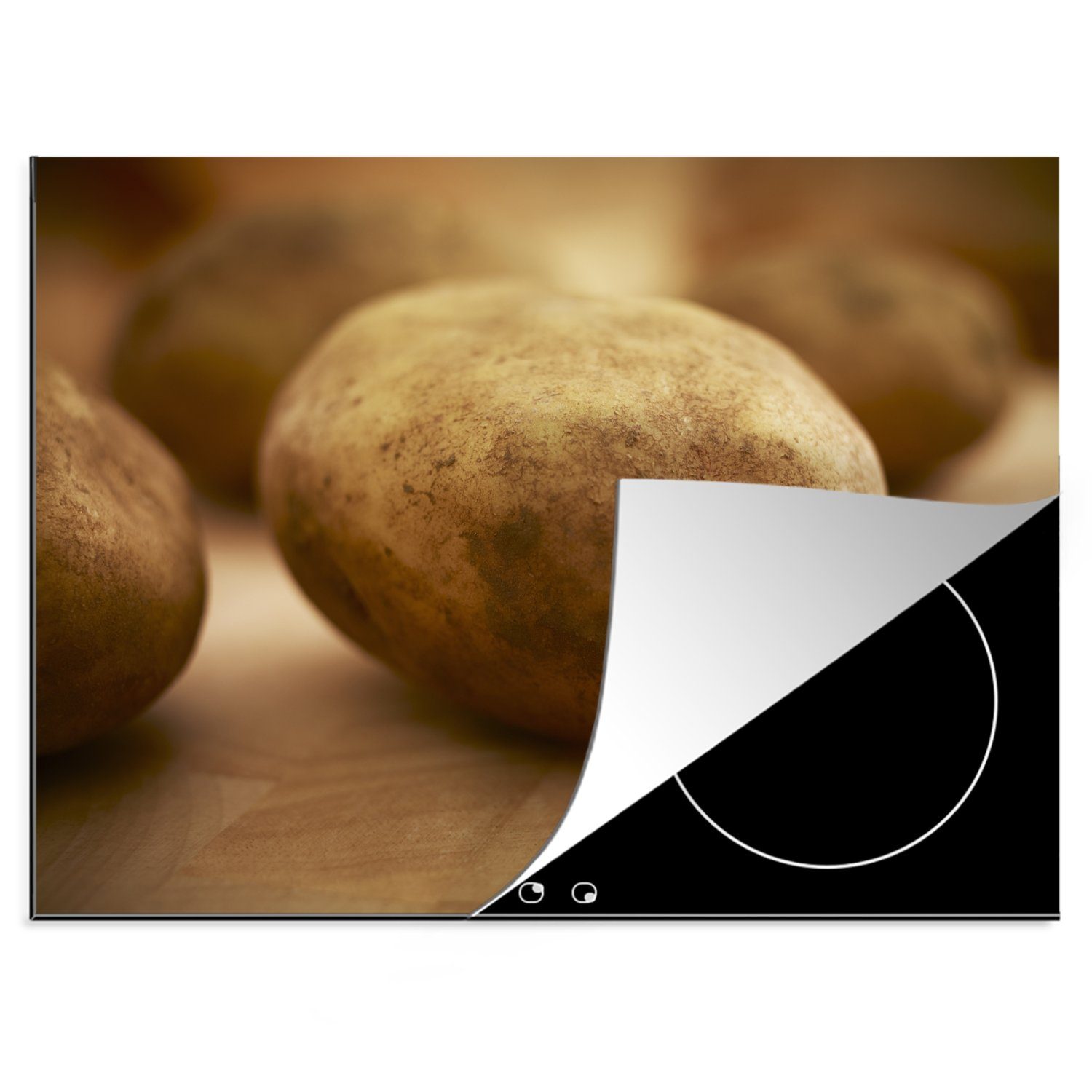 MuchoWow Herdblende-/Abdeckplatte Kartoffel - Ländlich - Gemüse, Vinyl, (1 tlg), 70x52 cm, Mobile Arbeitsfläche nutzbar, Ceranfeldabdeckung