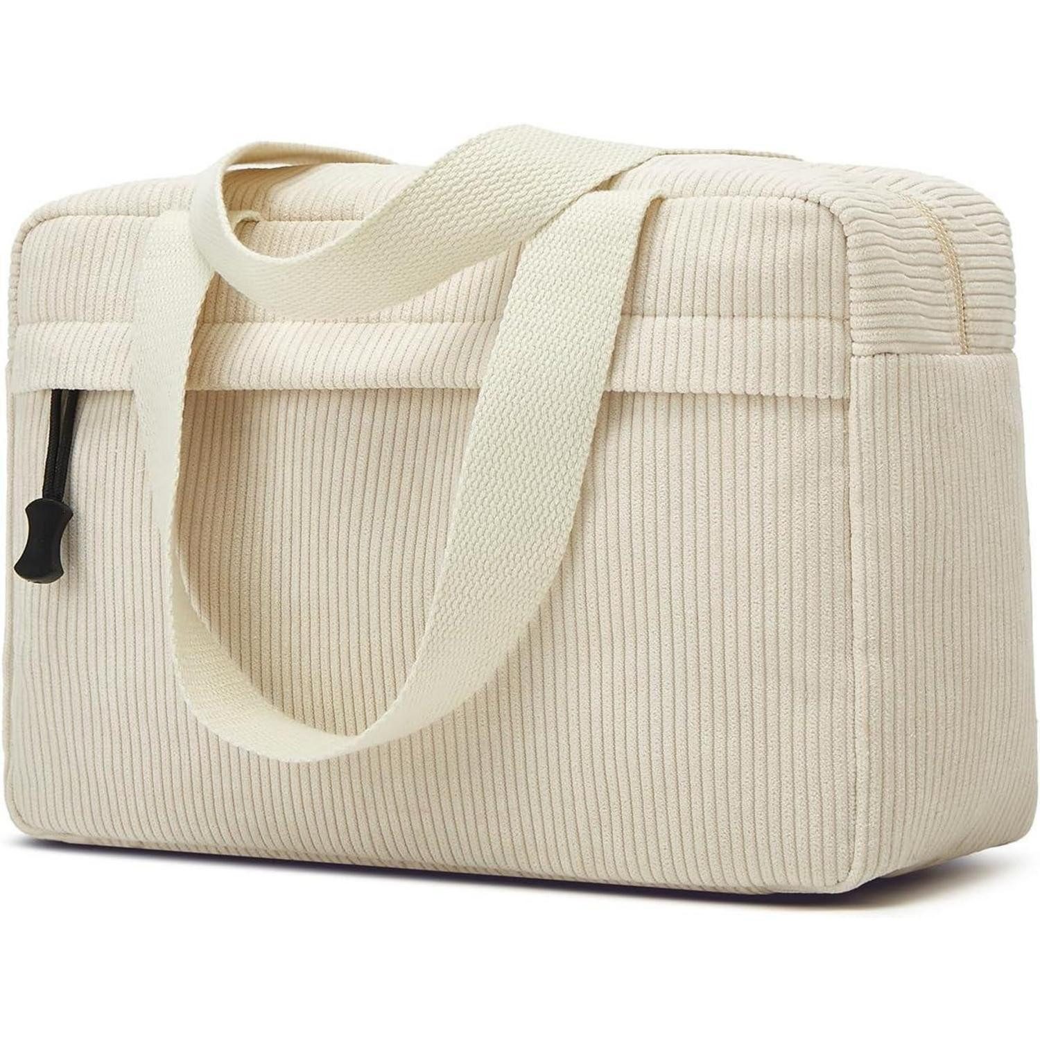 Kosmetiktasche Kosmetiktasche Groß Cord Kulturtasche Damen Waschtasche Beige-2