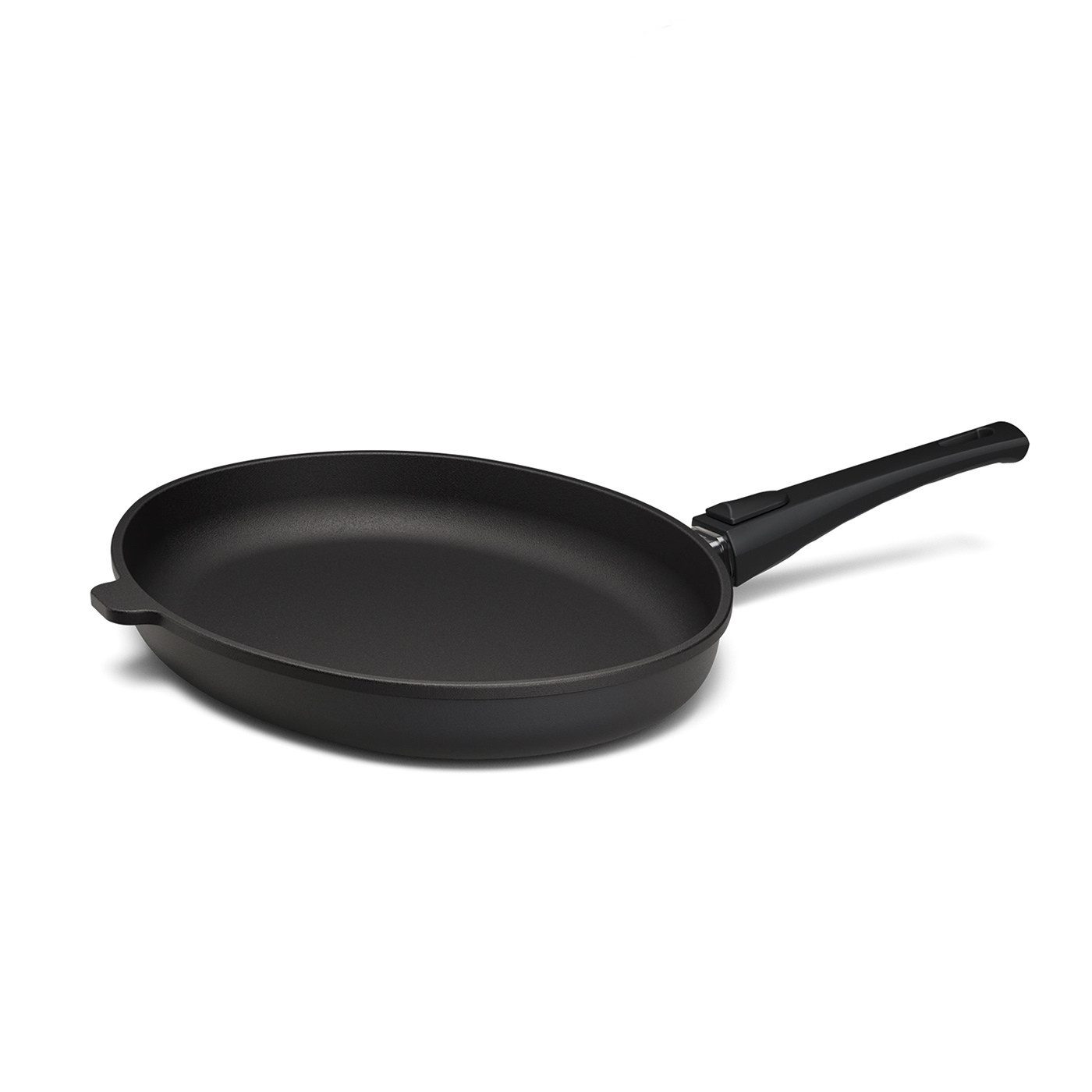 Hoffmann Germany Fischpfanne Hoffmann STONIQ Schnitzelpfanne oval 38x28 cm IQ-SHIELD ohne Deckel, Aluguss (1-tlg), abnehmbarer Griff, Edelstahlboden, backofenfest, PFAS-frei