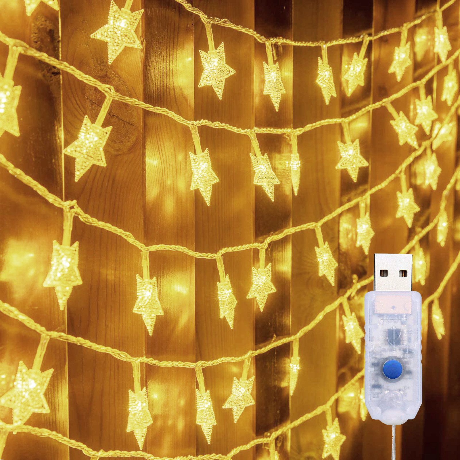 Qualra LED-Lichterkette 20/30/40LED Stern Lichter Kette 8 Beleuchtungsmodi günstig online kaufen