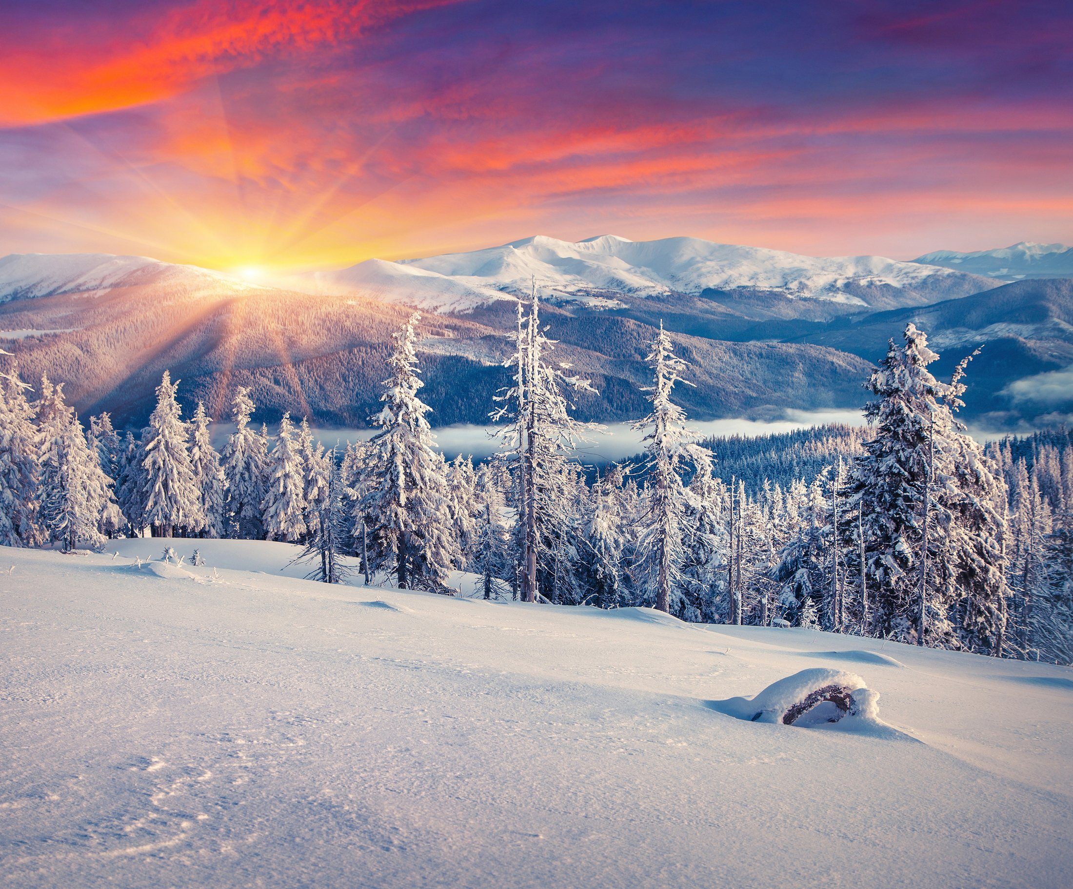 Fototapete XXL Papermoon GEBIRGE ALPEN-WINTER