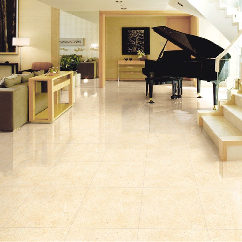 JVmoebel Bodenfliese Echte Marmor-Natursteinfliesen in Beige für elegante Böden, Marmor, Beige