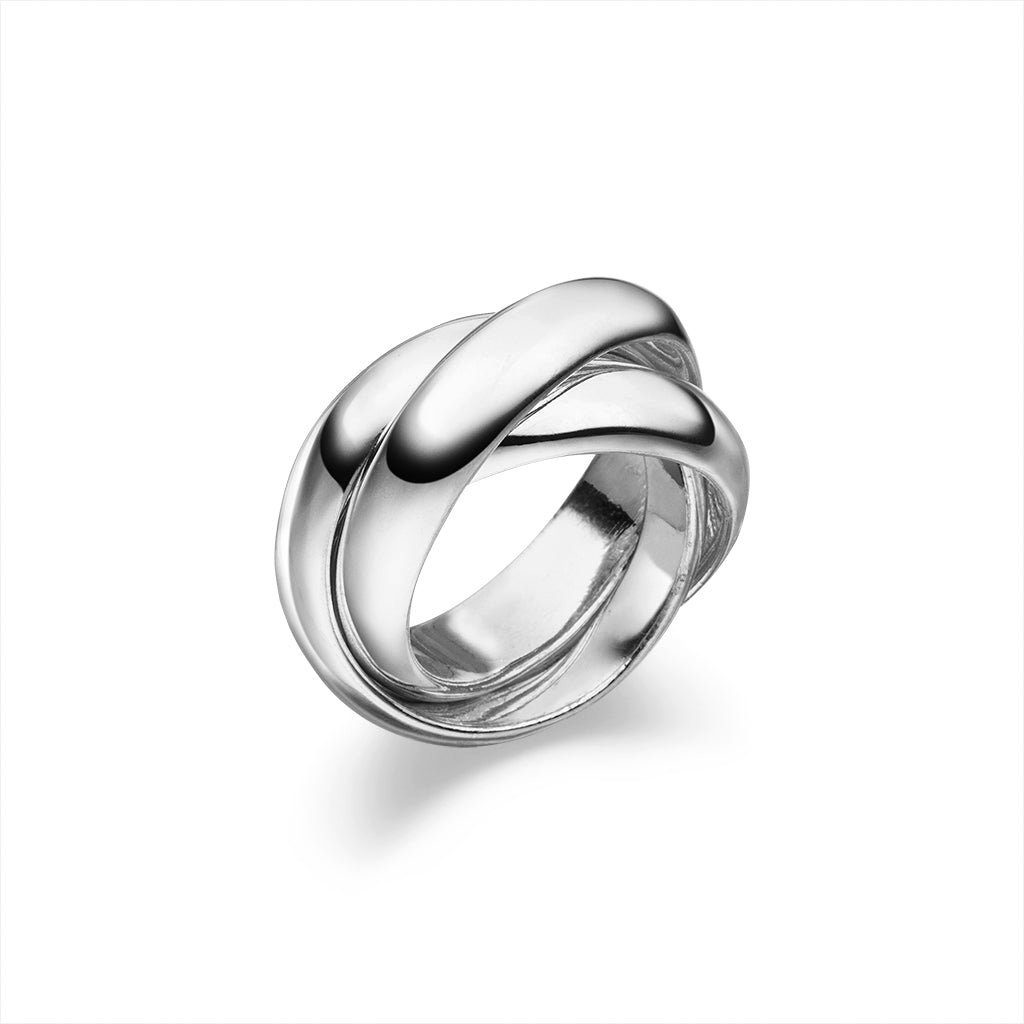 SKIELKA DESIGNSCHMUCK Silberring (Spielring, 3er Ring), hochwertige Goldschmiedearbeit aus Deutschland