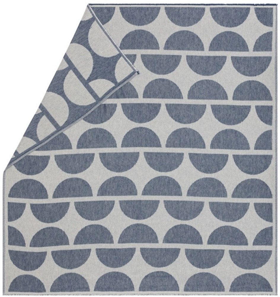 Plaid Baumwollplaid Ronda 'Halbkreise' 130 x 160 cm Anthrazit, DAVID FUSSENEGGER