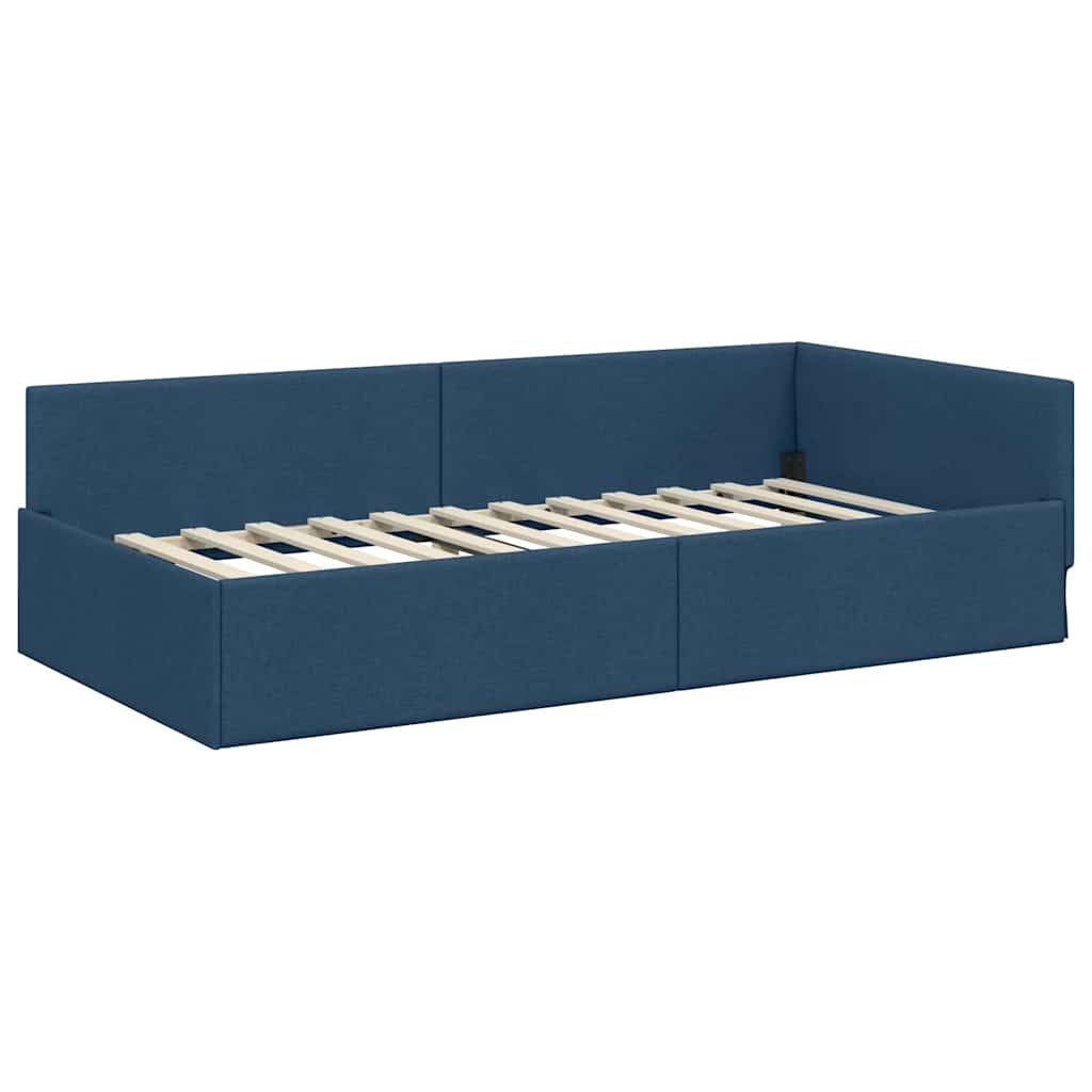 vidaXL Bett Eckbettgestell Blau 90 x günstig online kaufen