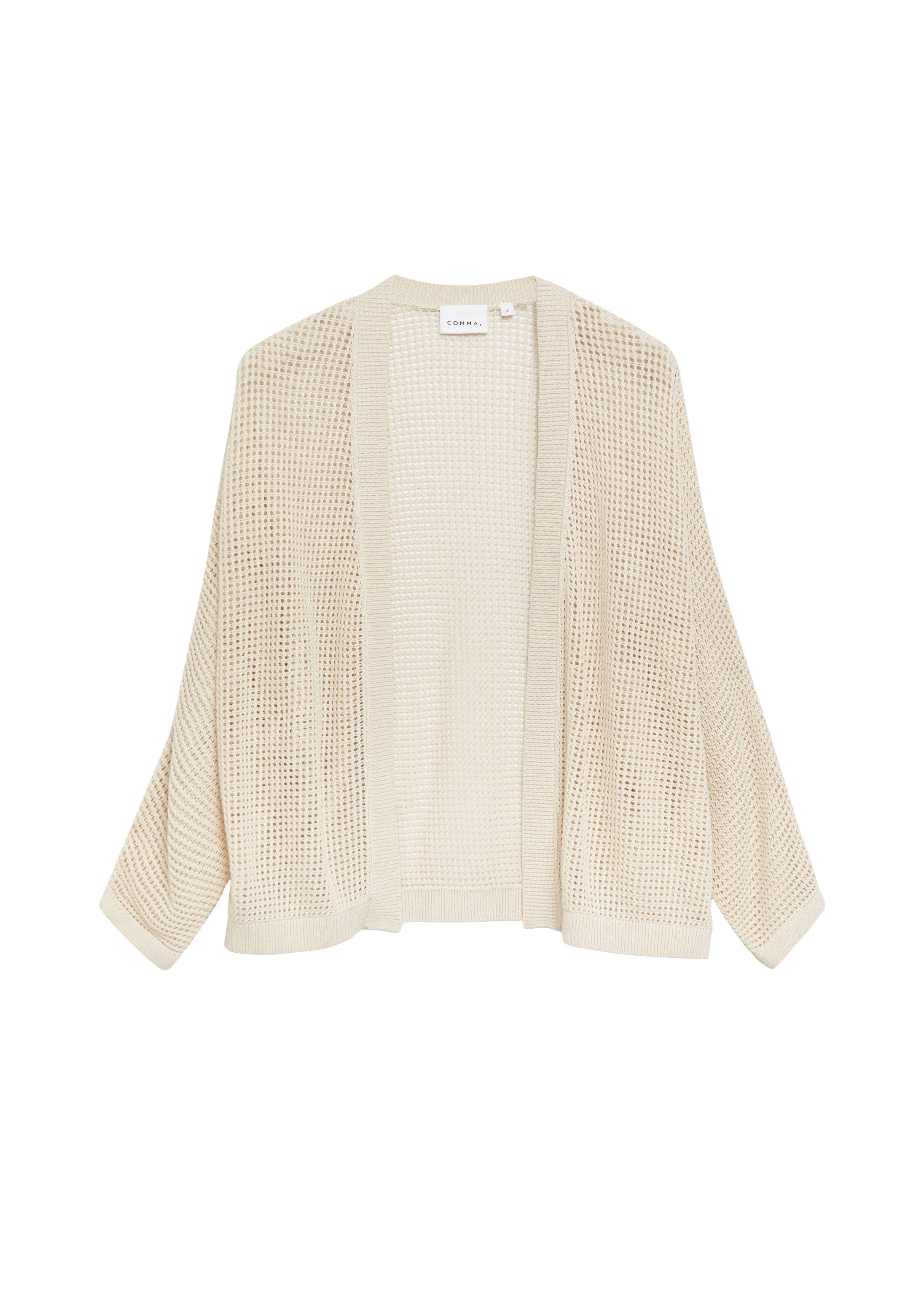 comma Cardigan Strickjacke Leichter Cardigan aus Ajourstrick