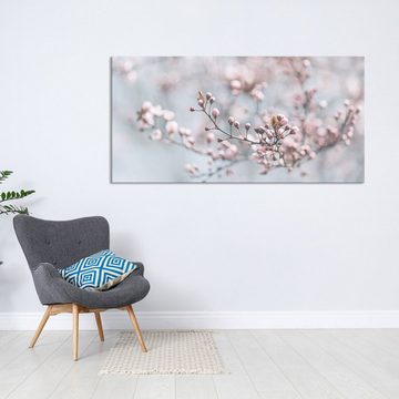 WallSpirit Leinwandbild "Kirschblüte" - XXL Wandbild, Leinwandbild geeignet für alle Wohnbereiche