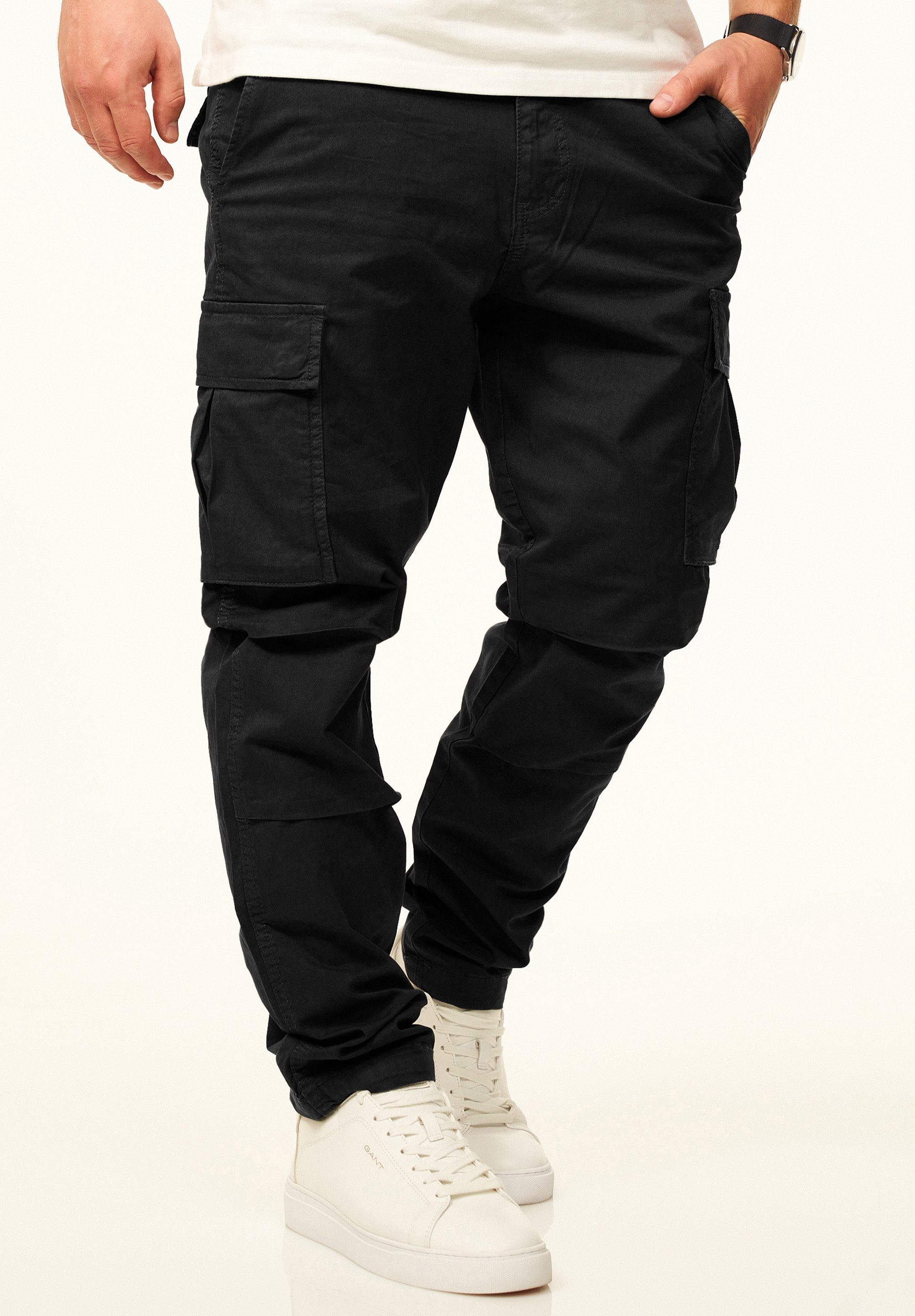 DAILY COTTON Cargohose als Stoffhose mit Stretch im Tapered Fit Chino Cargo Hose mit Gürtelschlaufen für Herren – Bild 3 von 5