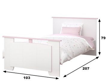 Kindermöbel 24 Komplettschlafzimmer Biotiful Parisot 5-tlg weiß - rosa, (5-tlg)