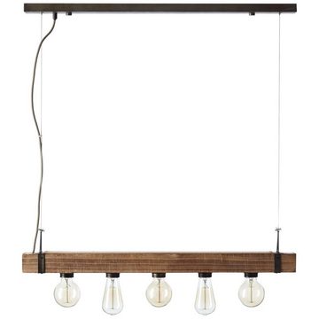 Brilliant Pendelleuchte Woodhill, Lampe Woodhill Pendelleuchte 5flg antik/schwarz 5x A60, E27, 30W, g.