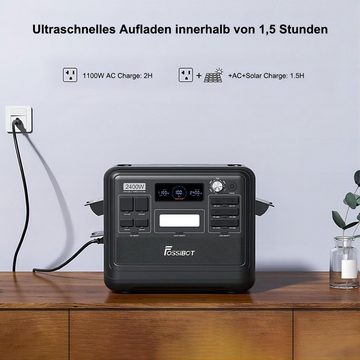 Fossibot Stromerzeuger F2400, 2400,00 in kW, Super große Kapazität 640000mAh