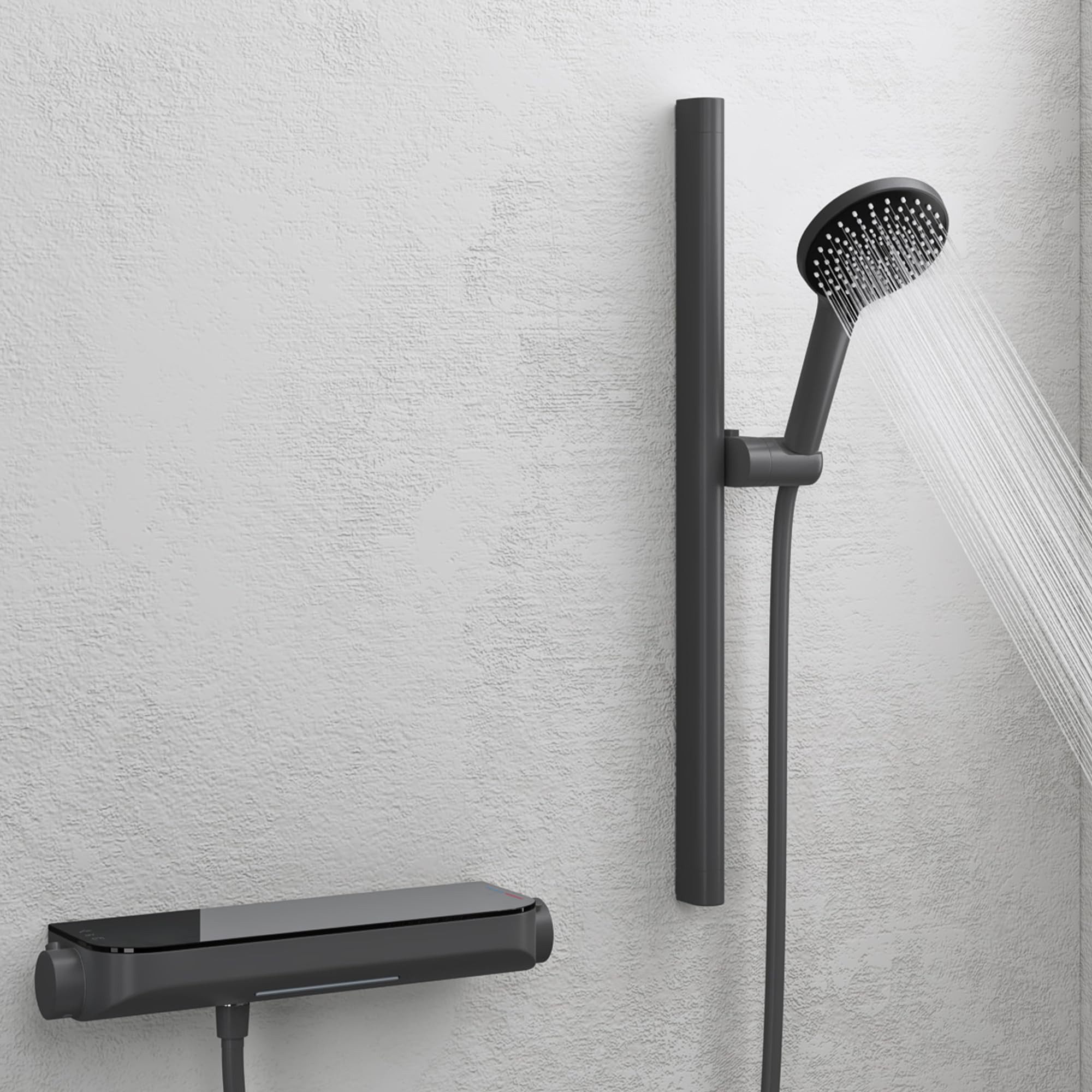 Mai & Mai Duscharmatur Duschsystem mit Thermostat Komplettset 3 Strahlarten Duschsystem9 Badewannen geeignet