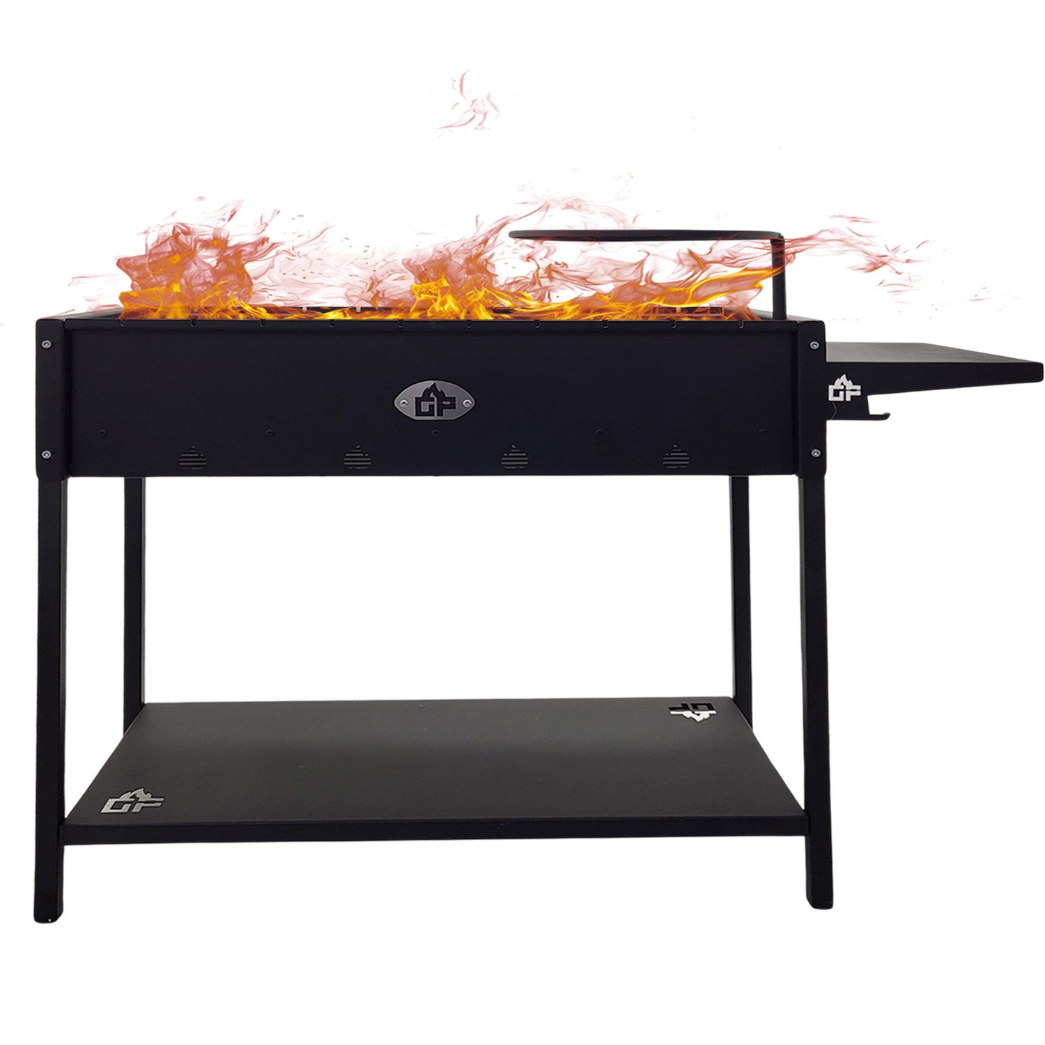 Grillpeter Holzkohlegrill Mangal Batyr XL Schaschlikgrill 100cm mit Ablage und Topfhalter