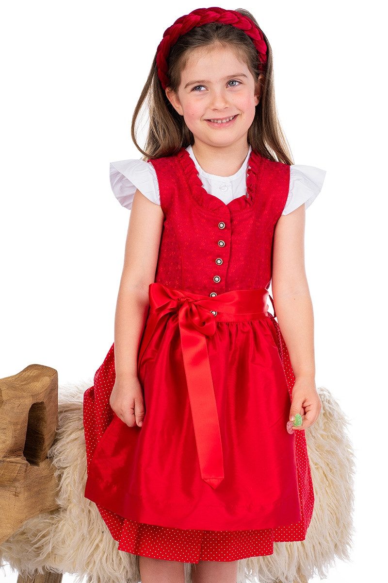 Isar-Trachten Dirndl Kinderdirndl 3tlg. - AVA - rot