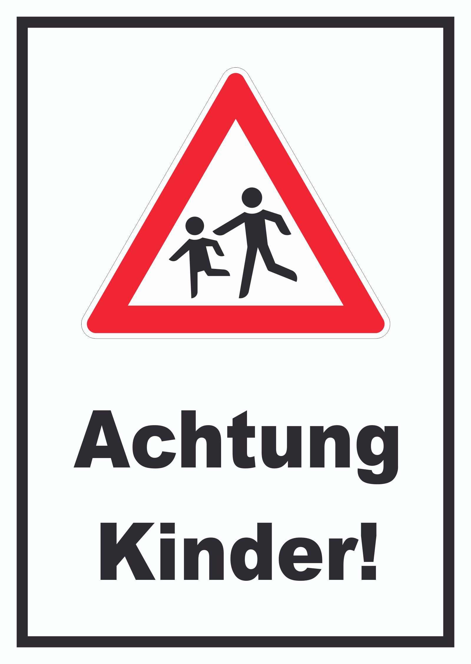 HB-Druck Hinweisschild Achtung Kinder Schild, wetterfest, stabil, UV-beständig, kratzfest
