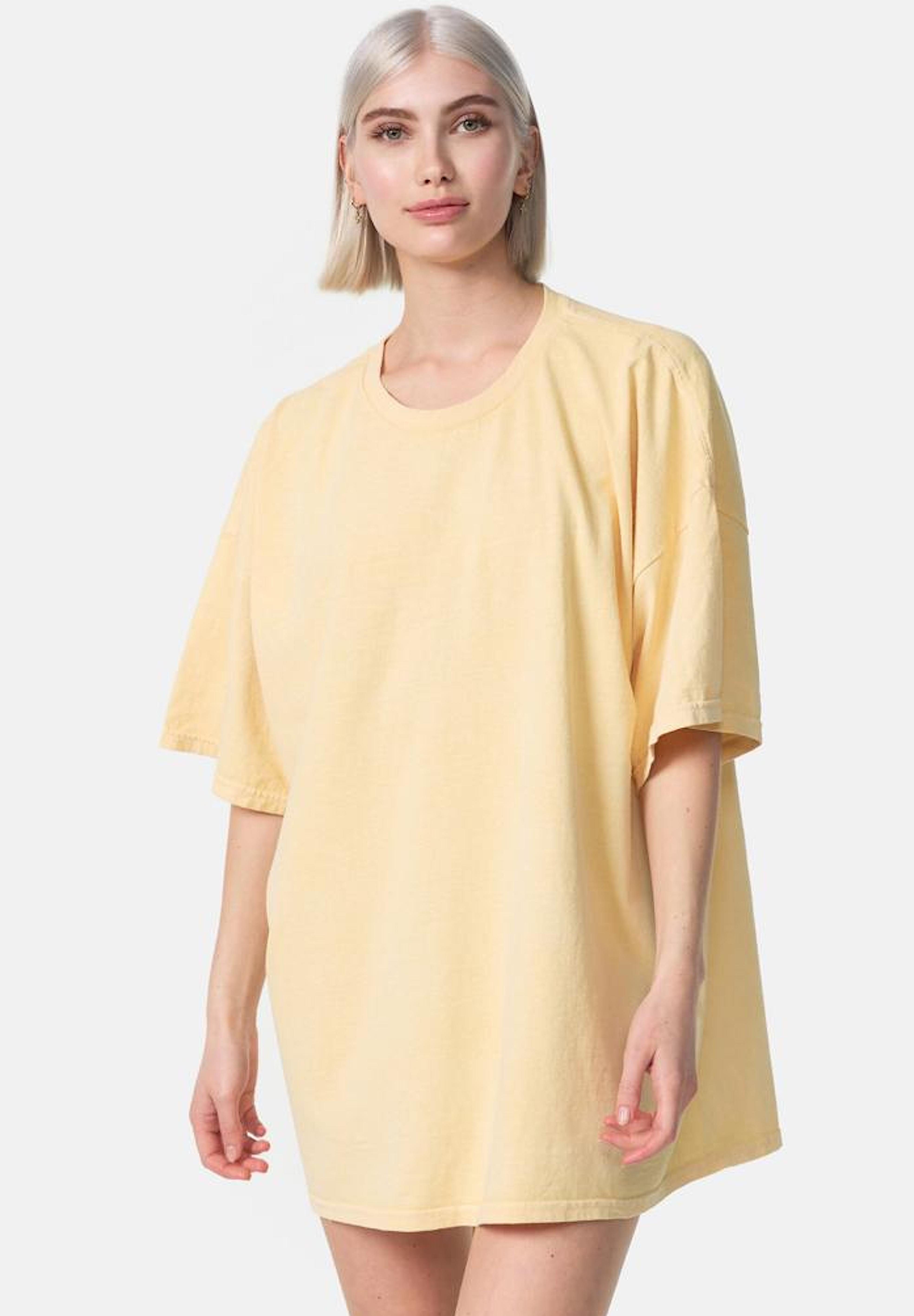 Worldclassca T-Shirt Worldclassca Oversized Print "HAPPY" T-Shirt lang Sommer Tee Oberteil