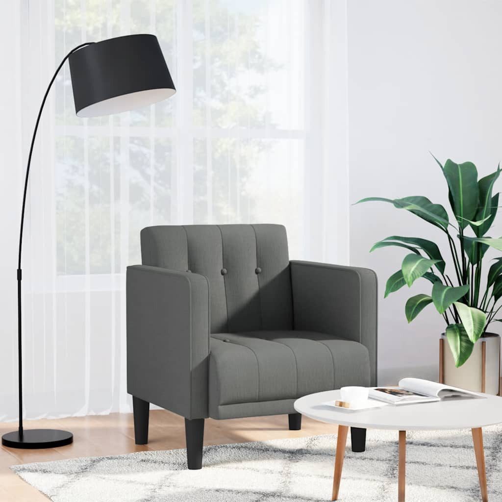 vidaXL Sessel Sessel mit Armlehnen Dunkelgrau 53 cm Stoff (1-St)