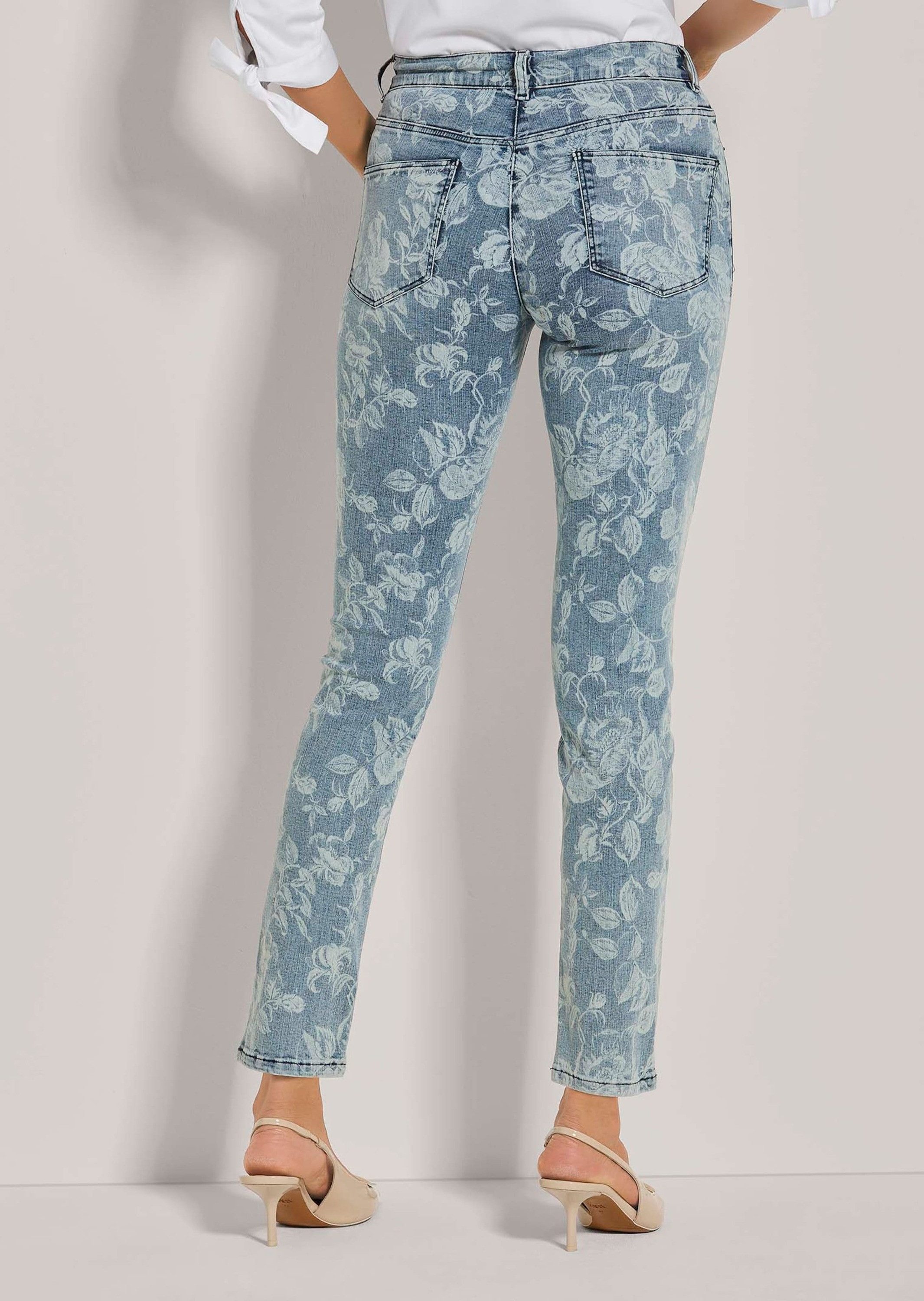 MADELEINE Gerade Jeans Schlanke Five-Pocket mit Unikat-Print