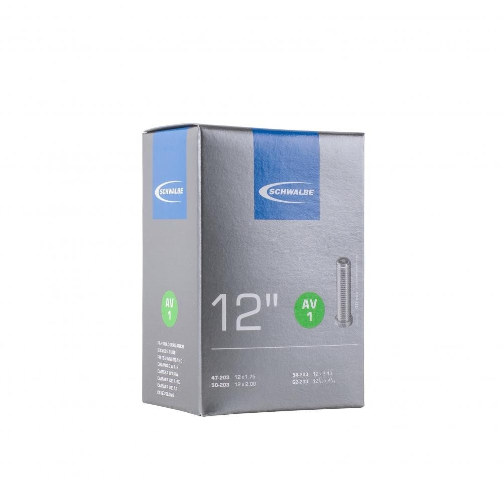 Fahrradschlauch Schwalbe AV1 Fahrradschlauch 12" (47-203 bis 62-203), Autoventil 40mm