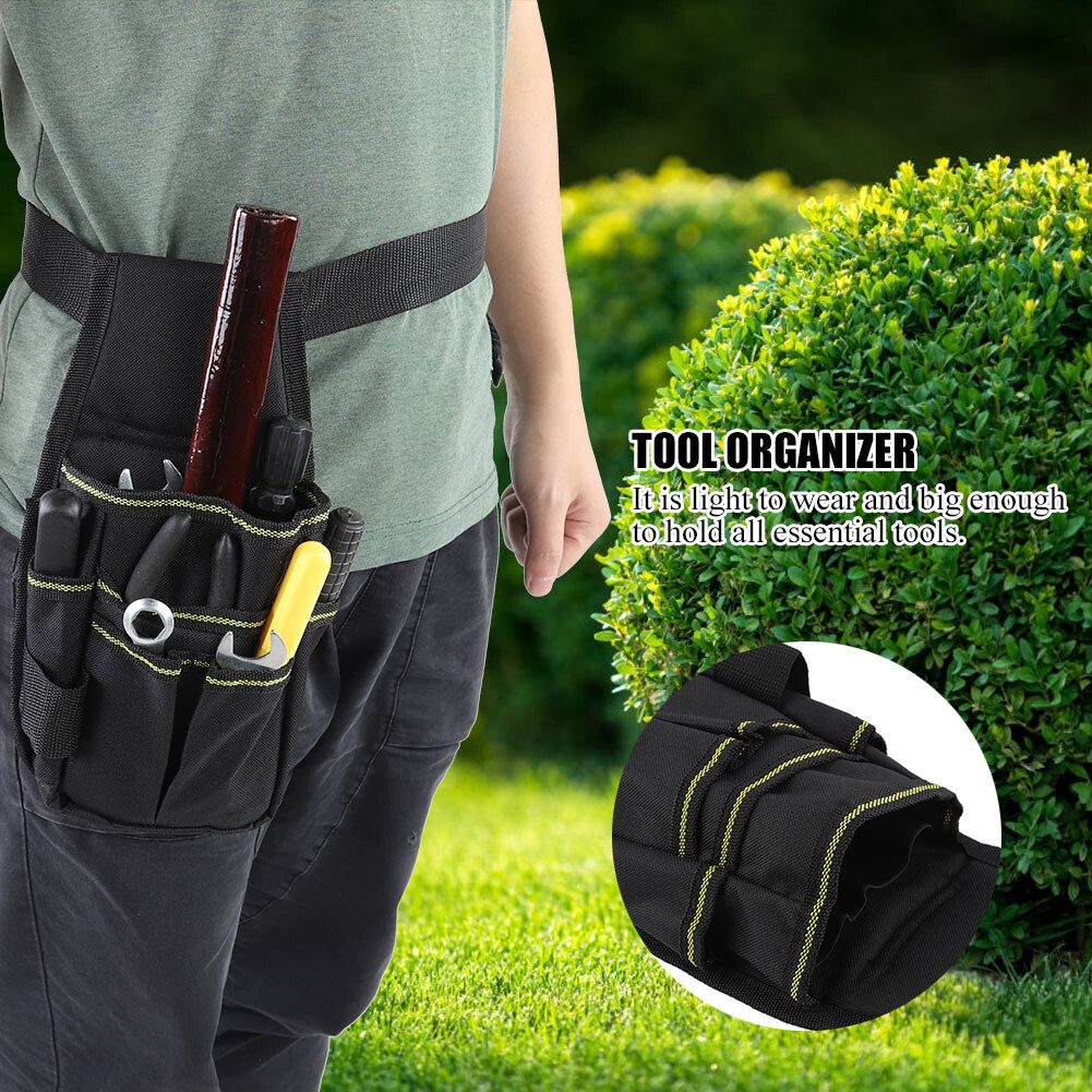 FUROKOY Werkzeugtasche Leichte, verstellbare Gürteltasche für Gartengeräte,Schwarz (Werkzeug-Gürteltasche), Tasche aus strapazierfähigem, wasserdichtem Oxford-Geweb