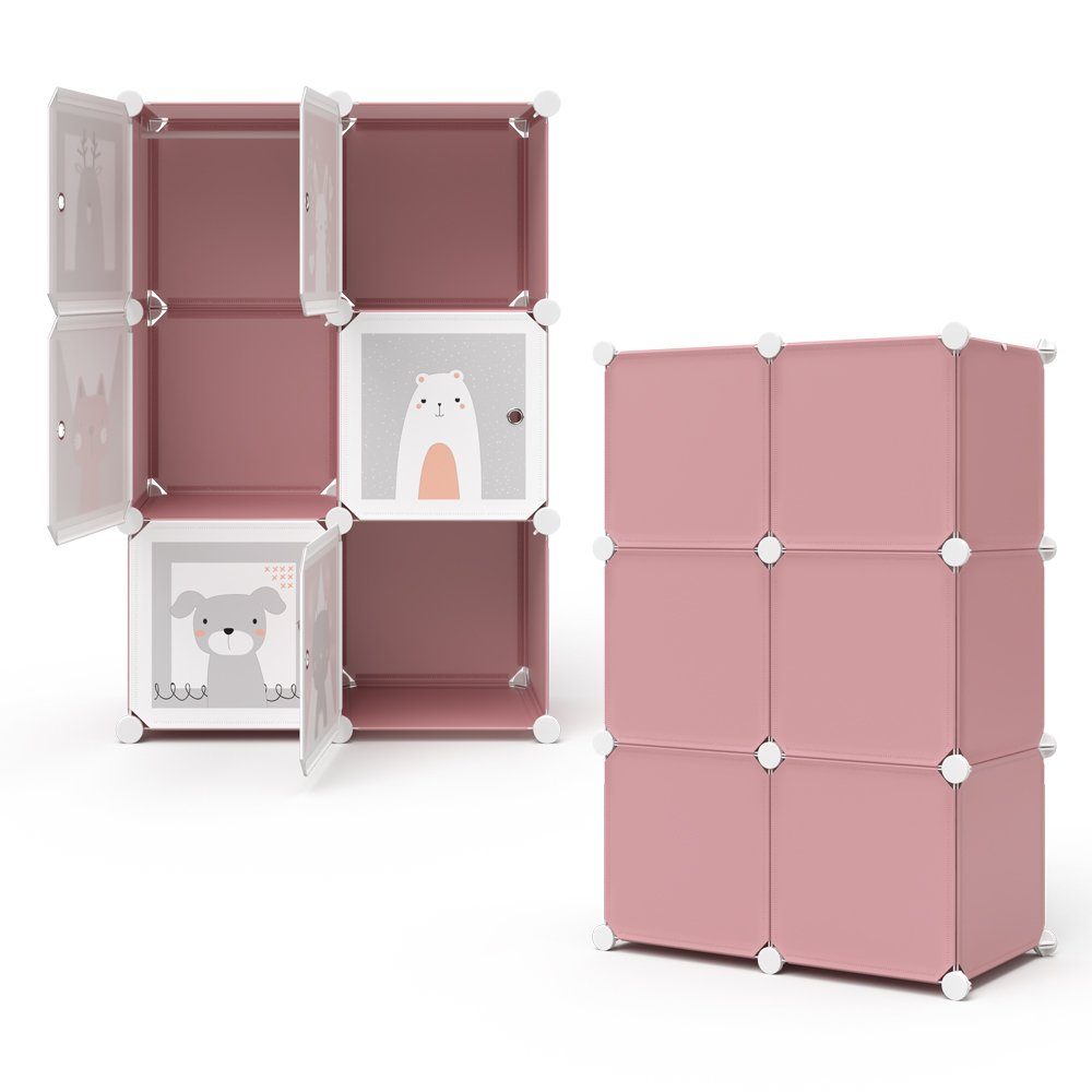 Fächer Steckregal Vicco Bücherregal rosa Kleiderschrank 6 Andy modular