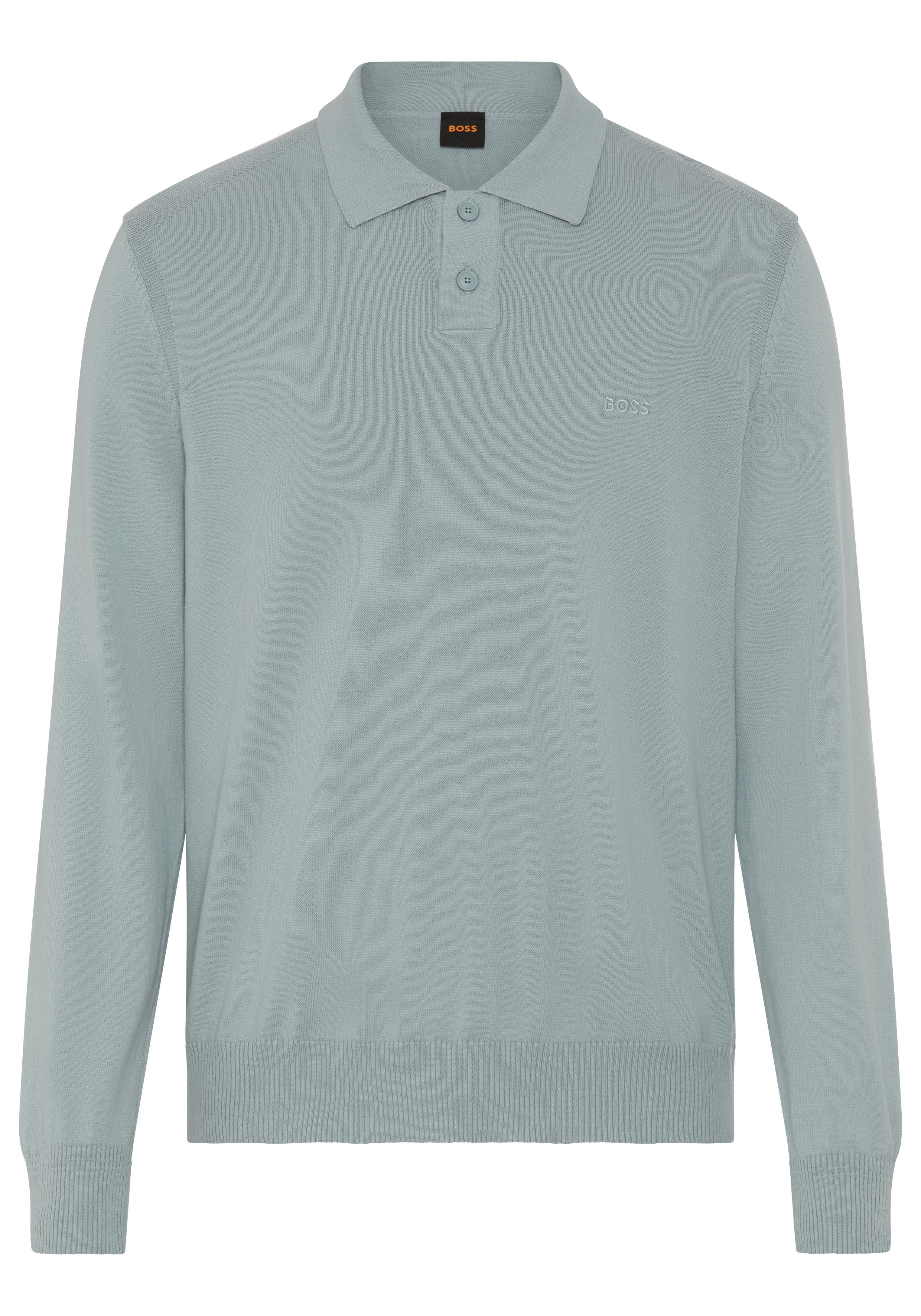 BOSS ORANGE Polokragenpullover Asac Cotton Wool mit Logo-Stickerei
