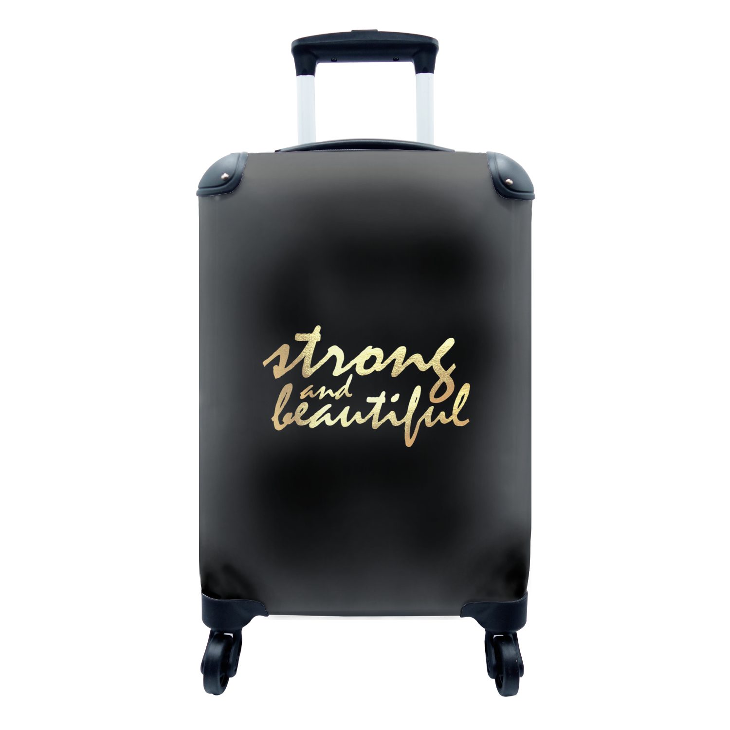 MuchoWow Reisetasche Handgepäck - Zitate Rollen, - Motivation Reisekoffer Handgepäckkoffer Schwarz Trolley, für - Gold, 4 mit Ferien, rollen,