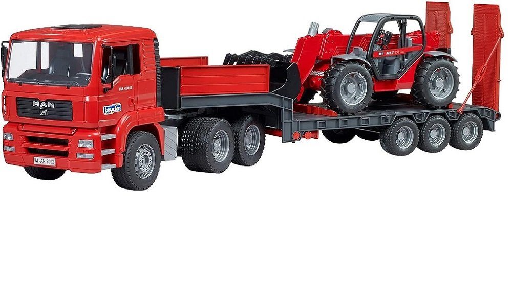 Bruder® Spielzeug-Transporter Bruder MAN TGA Tieflader und Manitou Teleskop günstig online kaufen