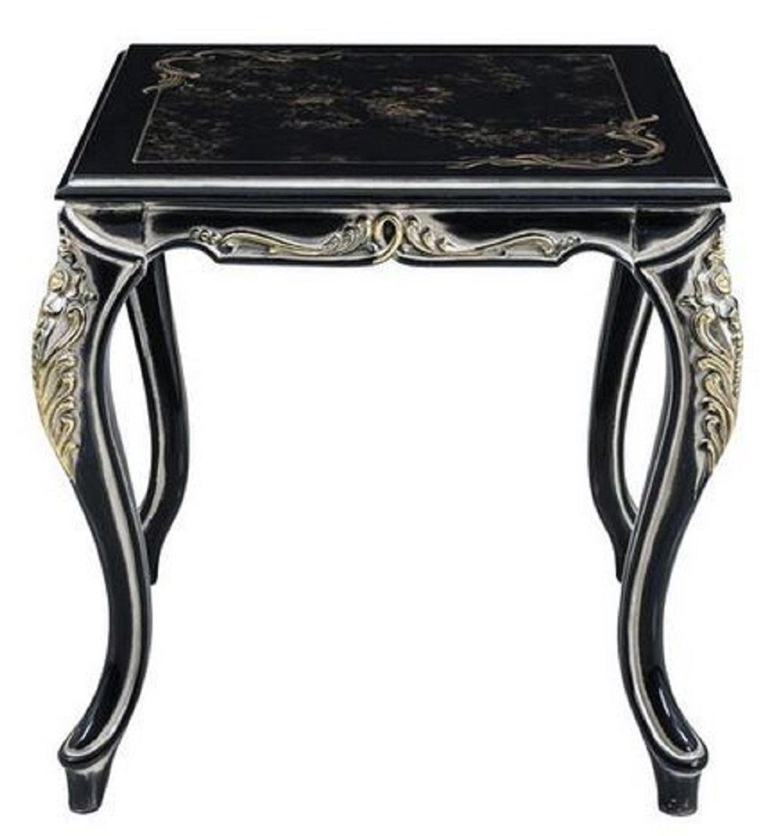 Barock & Möbel im Schwarz Prunkvoll Barockstil Beistelltisch Luxus Casa Padrino Handgefertigter / Gold - Barock Beistelltisch - - Edel Tisch