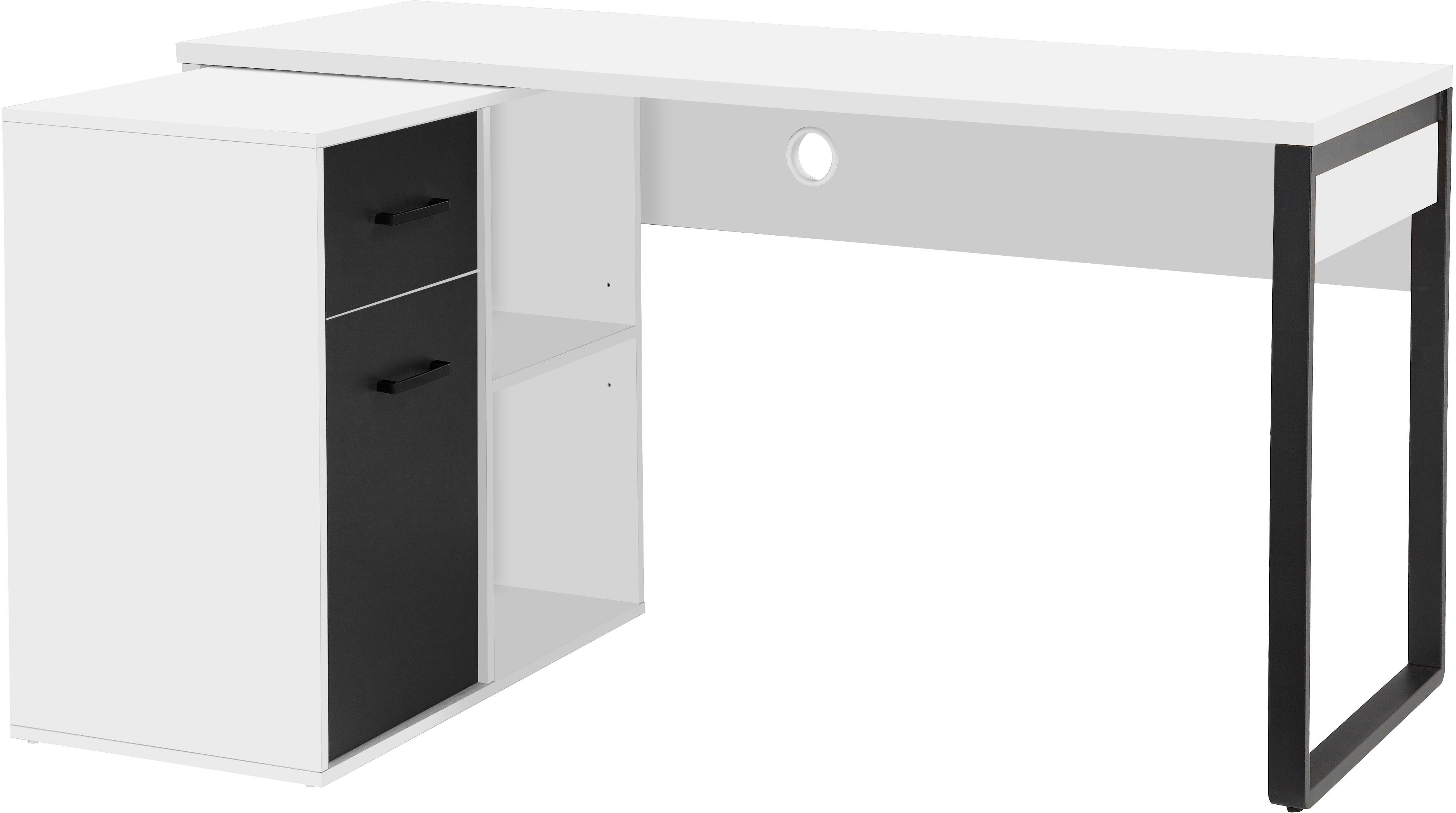 Places of Style Eckschreibtisch Moid, Computertisch, Kabeldurchlass, mit Re günstig online kaufen