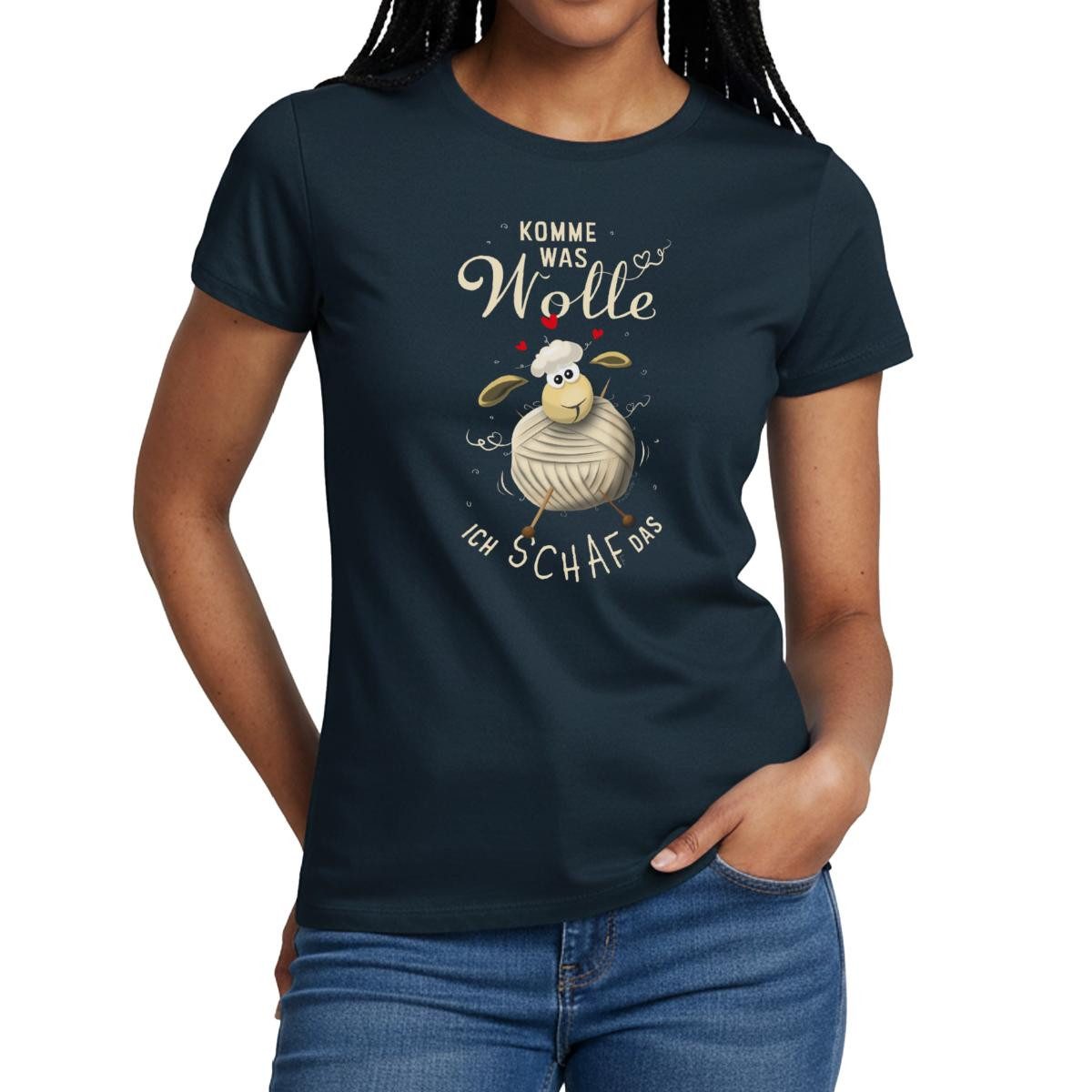 Spreadshirt T-Shirt Komme was Wolle, ich Schaf das Motivation Frauen T-Shirt (1-tlg) Slim Fit, fällt klein aus