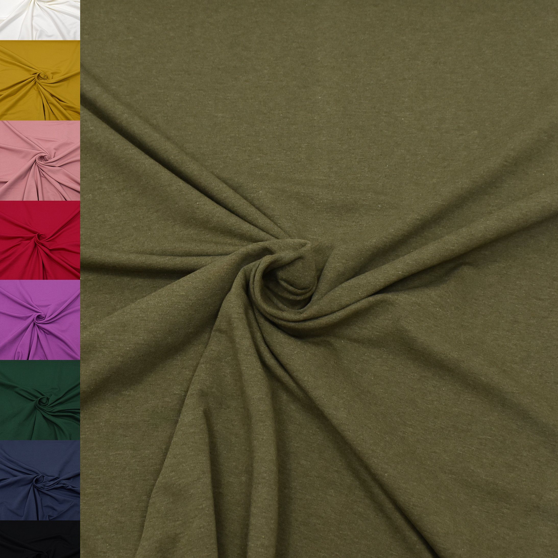 MAGAM-Stoffe Stoff "Elias", Sweatstoff innen angeraut weich uni einfarbig ÖKO-TEX Meterware 50cm