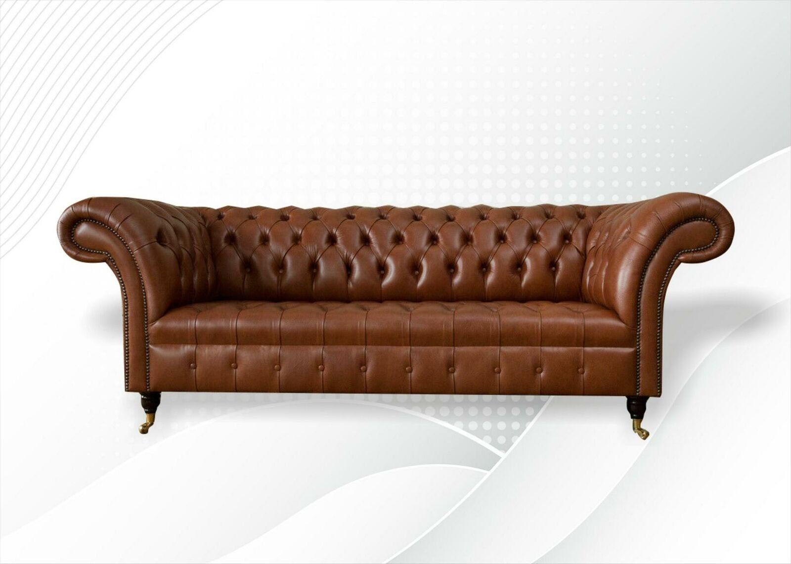 JVmoebel Chesterfield-Sofa Brauner Dreisitzer Chesterfield Möbel 3-er Couch Modern Neu, Made in Europe