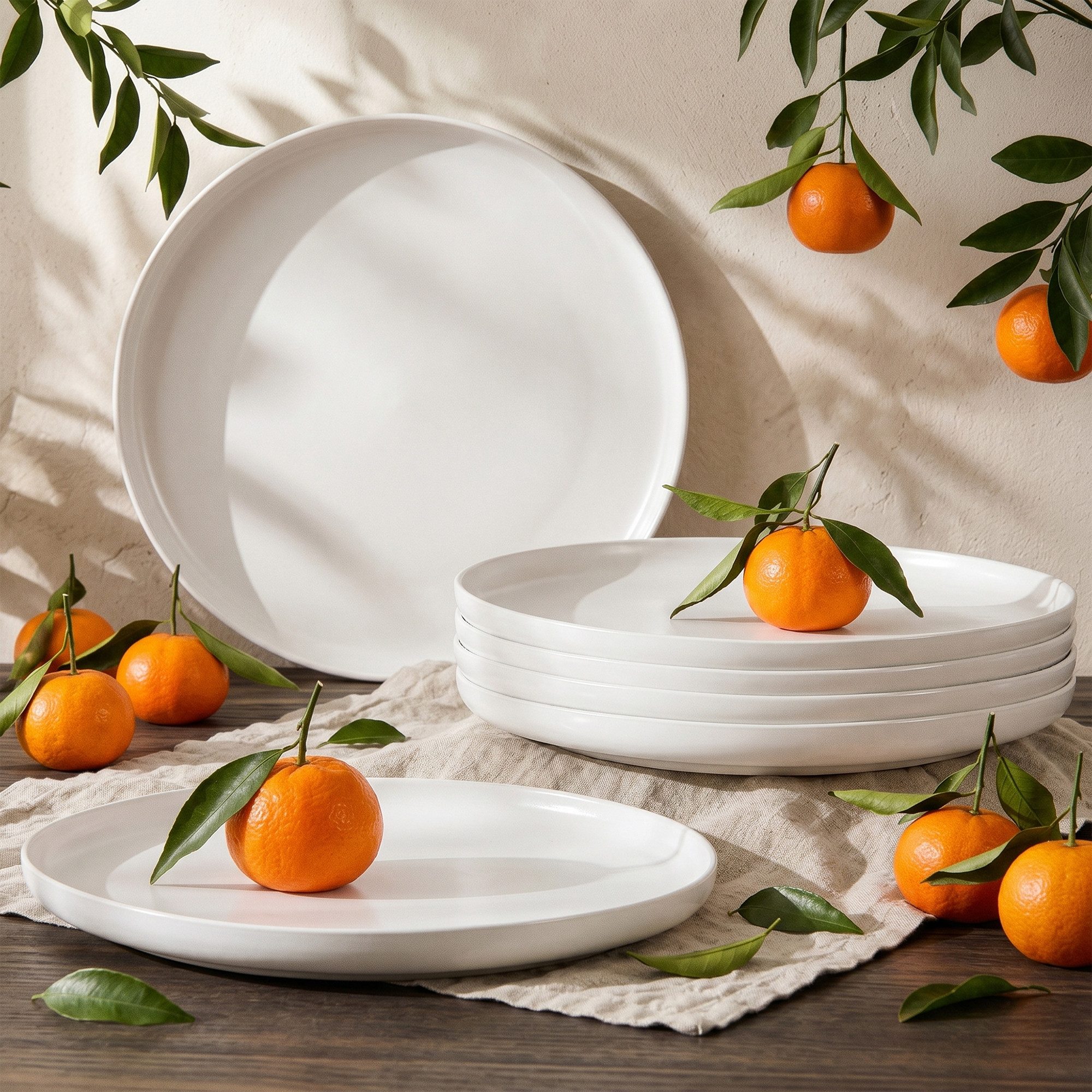 KONSIMO® Teller-Set VICTO Geschirrset hergestellt in der EU (6-tlg), 6 Personen, Steingut, spülmaschinengeeignet, mikrowellengeeignet, matt, 6x Speiseteller