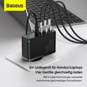 Baseus GaN2 Pro Schnellladegerät 2C+2U 100W EU Schwarz Schnelllade-Gerät