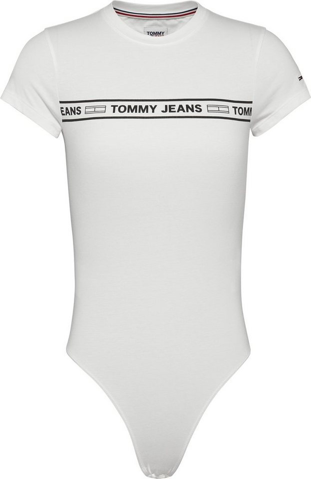 Tommy Jeans Kurzarmbody TJW CUT OUT TAPING BODY SS mit Logoschriftzug und Tommy  Jeans Logo-Flag