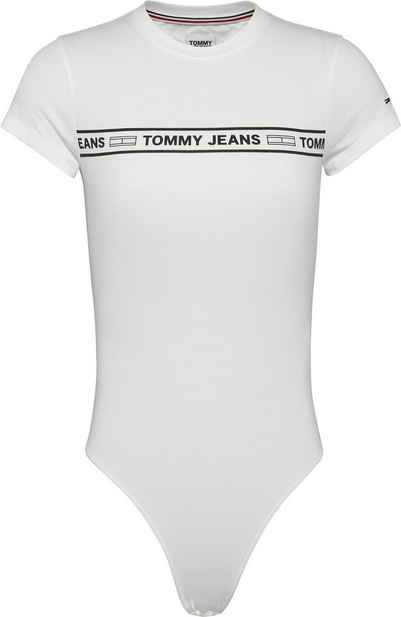 Tommy Jeans Kurzarmbody »TJW CUT OUT TAPING BODY SS« mit Logoschriftzug und Tommy Jeans Logo-Flag
