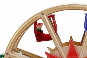 LuVille Weihnachtsszene Weihnachtsmarkt Fahrgeschäft, Riesenrad mit 8 Gondeln, 4 Fahrgästen