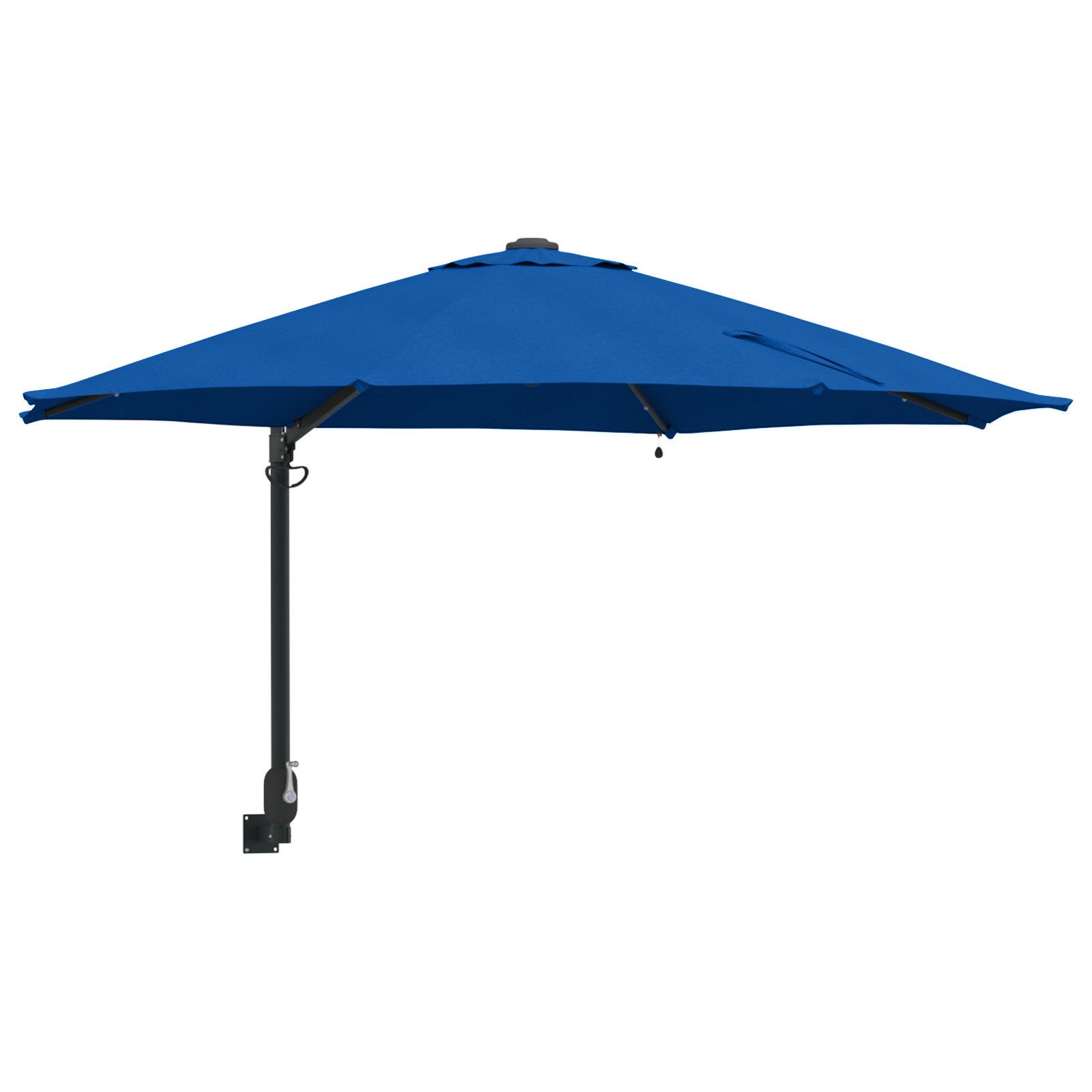 vidaXL Sonnenschirm Wand-Sonnenschirm mit LED-Leuchten Azurblau günstig online kaufen