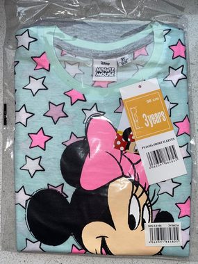 Disney Minnie Mouse Pyjama Minnie Mouse Pyjama ShortY mit Hose Pyjama kurz Mädchen Schlafanzug T-Sirt + Hose Kinderpyjama 3 4 5 6 8 Jahre 98 104 110 116 128 cm