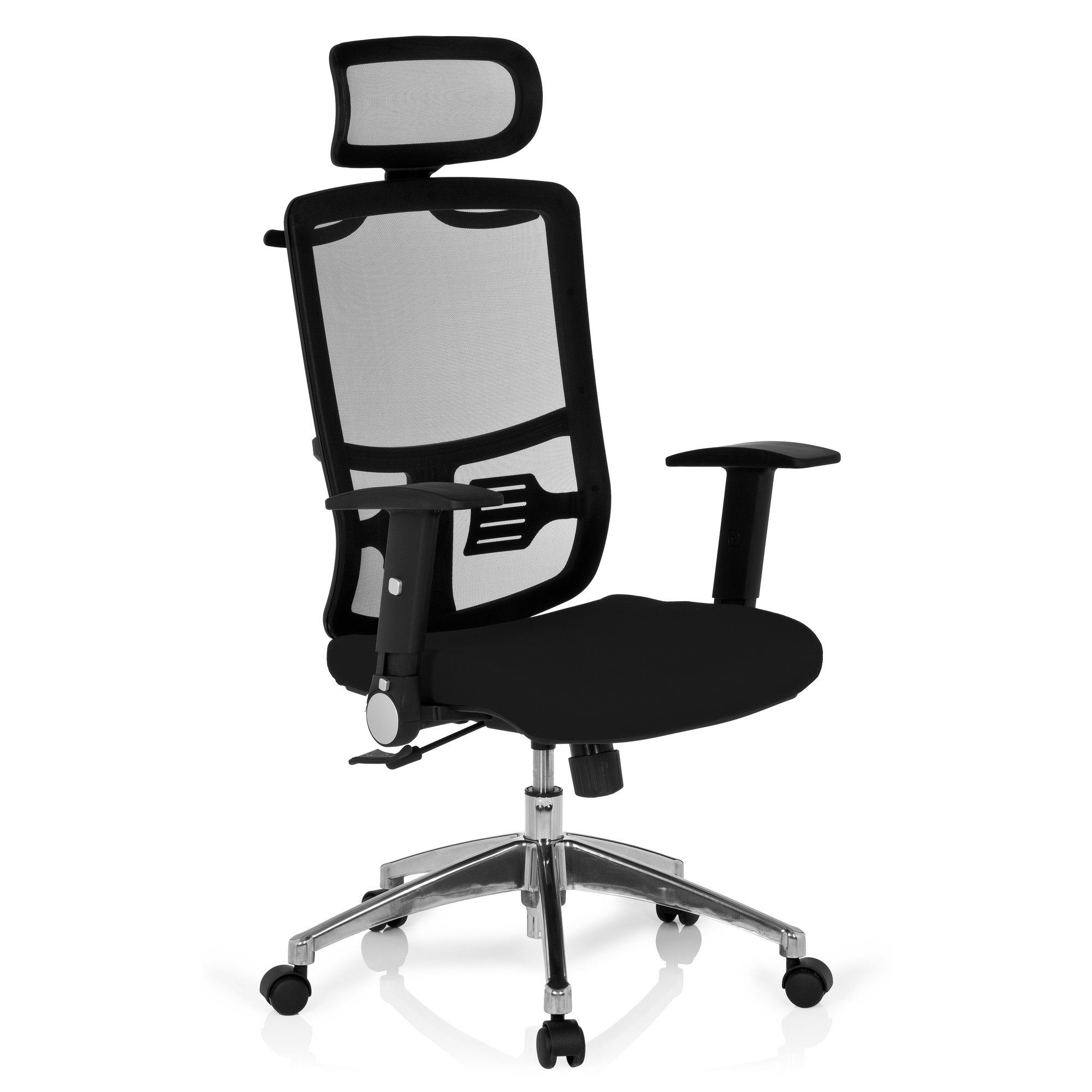 Bürostuhl CAYEN Schreibtischstuhl Stoff Profi Drehstuhl Schwarz ergonomisch OFFICE (1 St), hjh