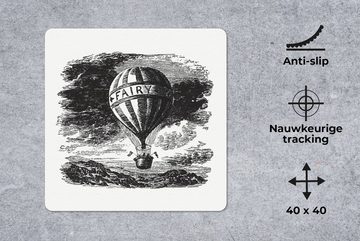 MuchoWow Gaming Mauspad Vintage - Heißluftballon - Reisen (1-St), Mousepad mit Rutschfester Unterseite, Gaming, 40x40 cm, XXL, Großes