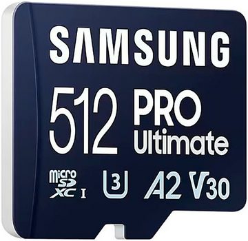 Samsung PRO Ultimate MicroSD UHS-I 512 GB Speicherkarte (512 GB, Video Speed Class 30 (V30)/UHS Speed Class 3 (U3), 200 MB/s Lesegeschwindigkeit)