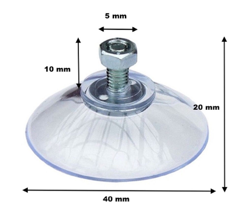 DanDiBo Wandhaken 2x Saugnapf mit Gewinde Ø 40mm M5x10mm + Mutter extra Sta günstig online kaufen