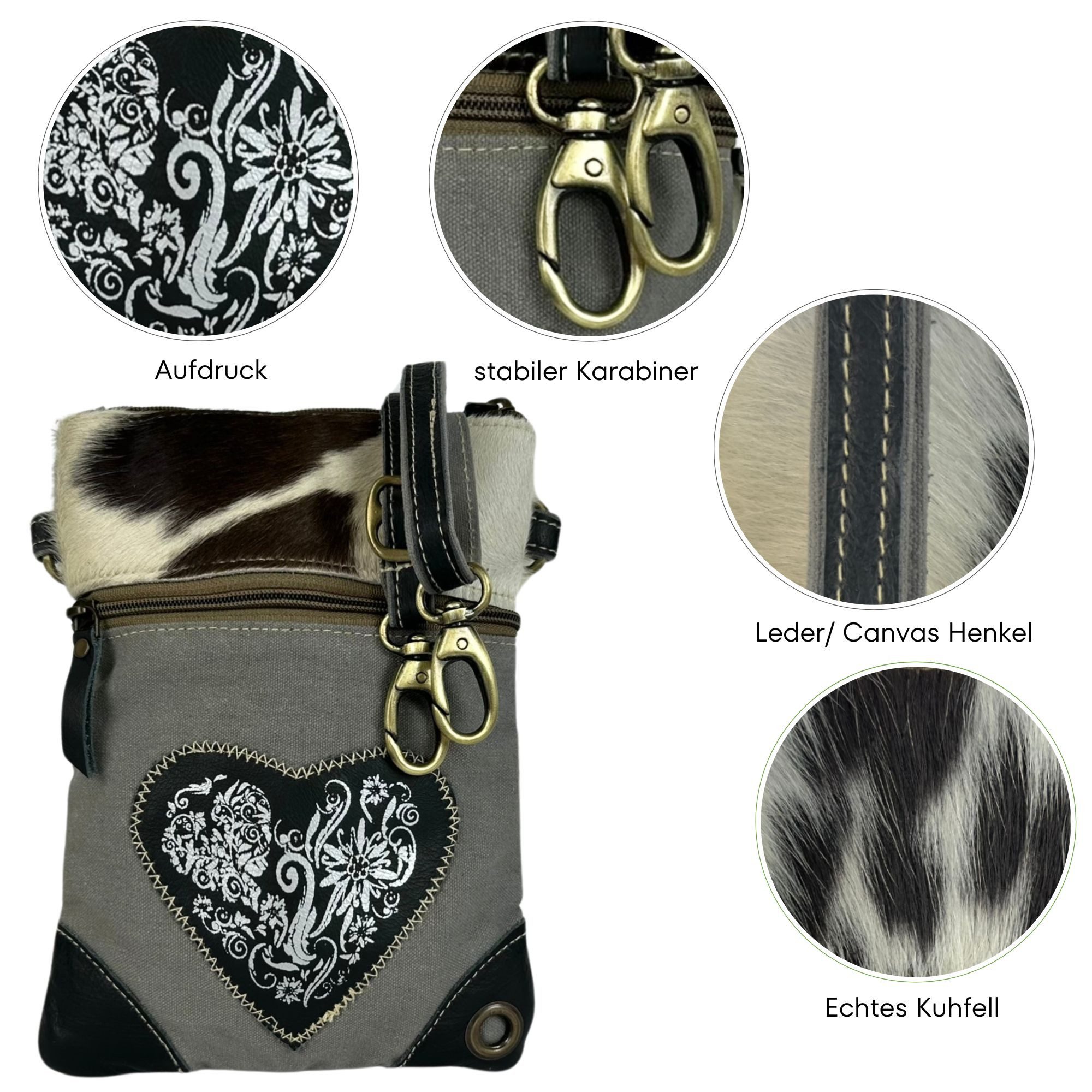 Domelo Trachtentasche kleine Oktoberfest Tasche, schwarze Dirndltasche, Unikate Trachtentasche