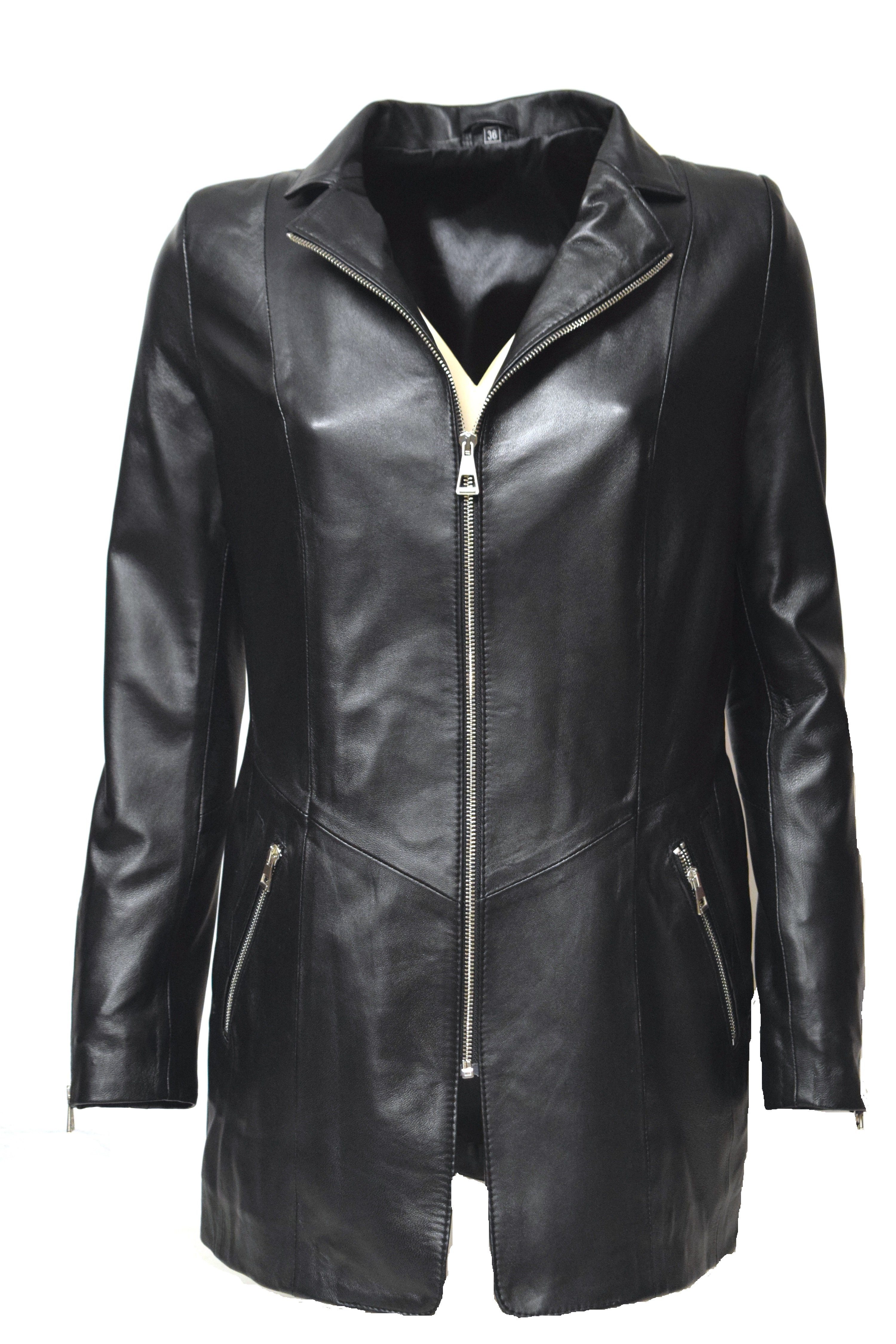 Zimmert Leather Lederblazer Ricara Lederjacke,Ledermantel,Gehrock,  handschuhweiches Leder in Schwarz